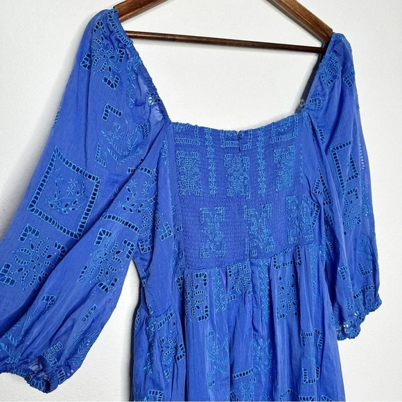 Johnny Was Blue Ella Floral Mini Dress - Picture 11 of 13